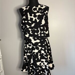 Banana Republic Black and White Patterned Mini Dress